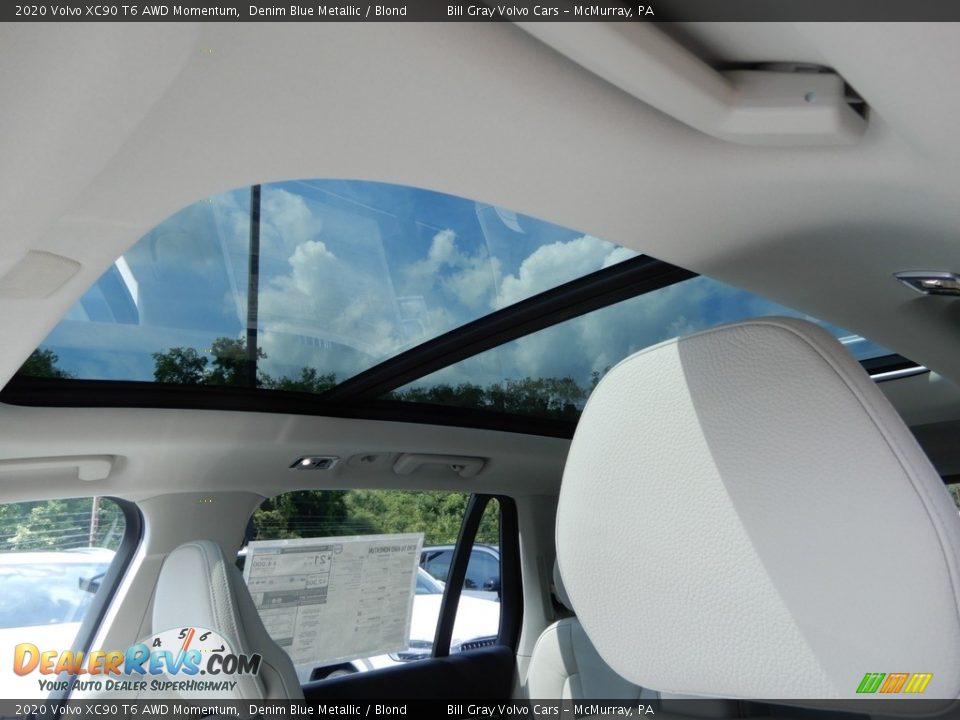 2020 Volvo XC90 T6 AWD Momentum Denim Blue Metallic / Blond Photo #12