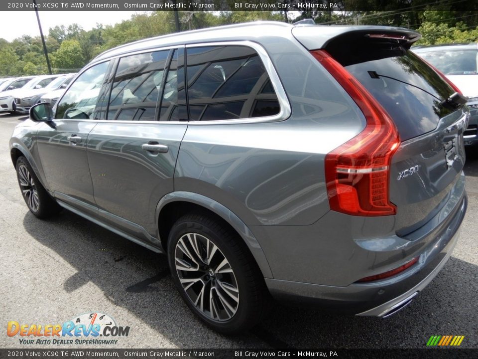 2020 Volvo XC90 T6 AWD Momentum Osmium Gray Metallic / Maroon Photo #4