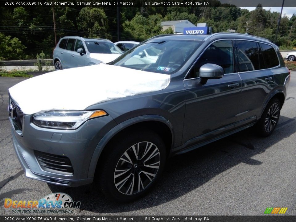 2020 Volvo XC90 T6 AWD Momentum Osmium Gray Metallic / Maroon Photo #5