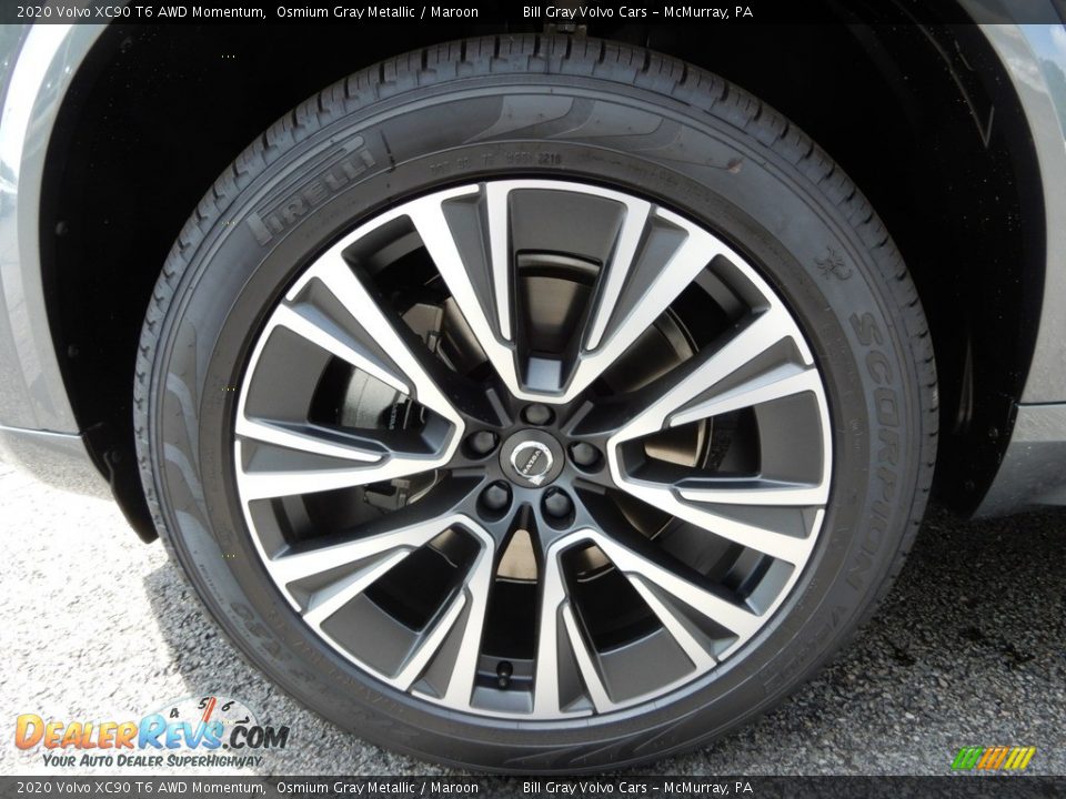 2020 Volvo XC90 T6 AWD Momentum Osmium Gray Metallic / Maroon Photo #6