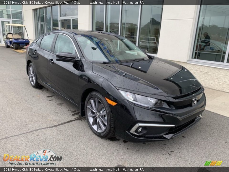 2019 Honda Civic EX Sedan Crystal Black Pearl / Gray Photo #2