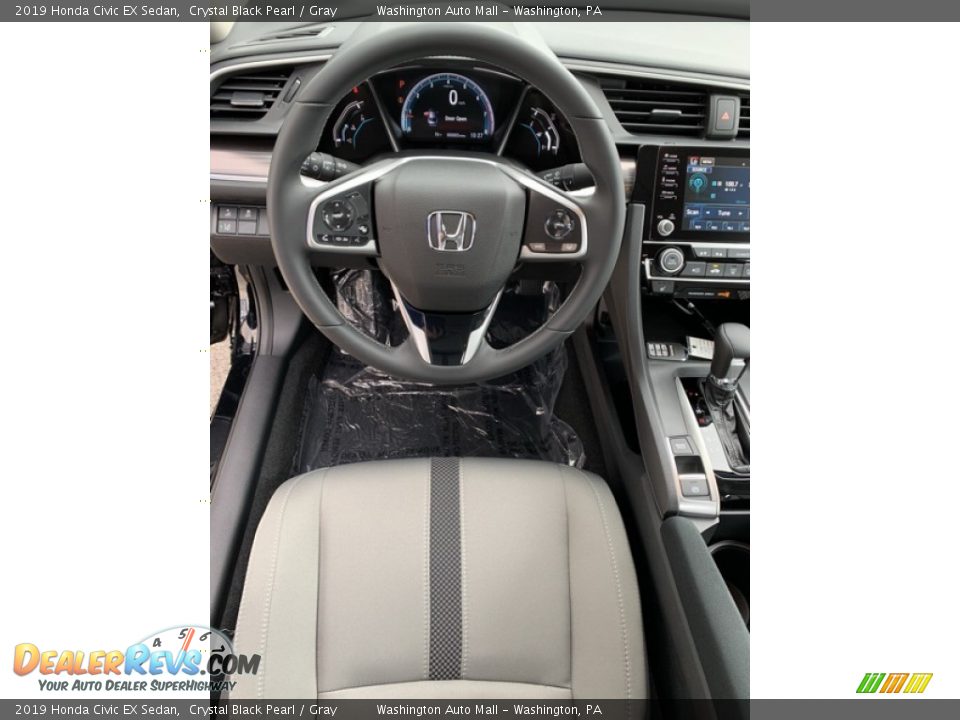 2019 Honda Civic EX Sedan Crystal Black Pearl / Gray Photo #11