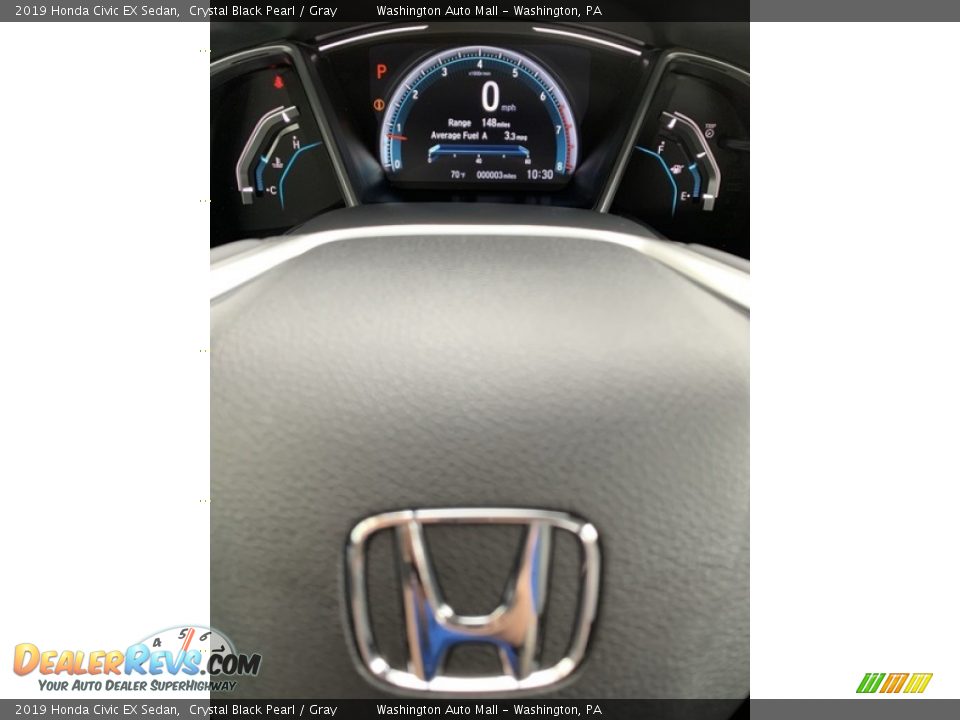 2019 Honda Civic EX Sedan Crystal Black Pearl / Gray Photo #28