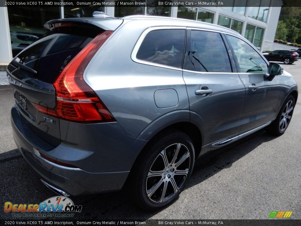 2020 Volvo XC60 T5 AWD Inscription Osmium Grey Metallic / Maroon Brown Photo #2