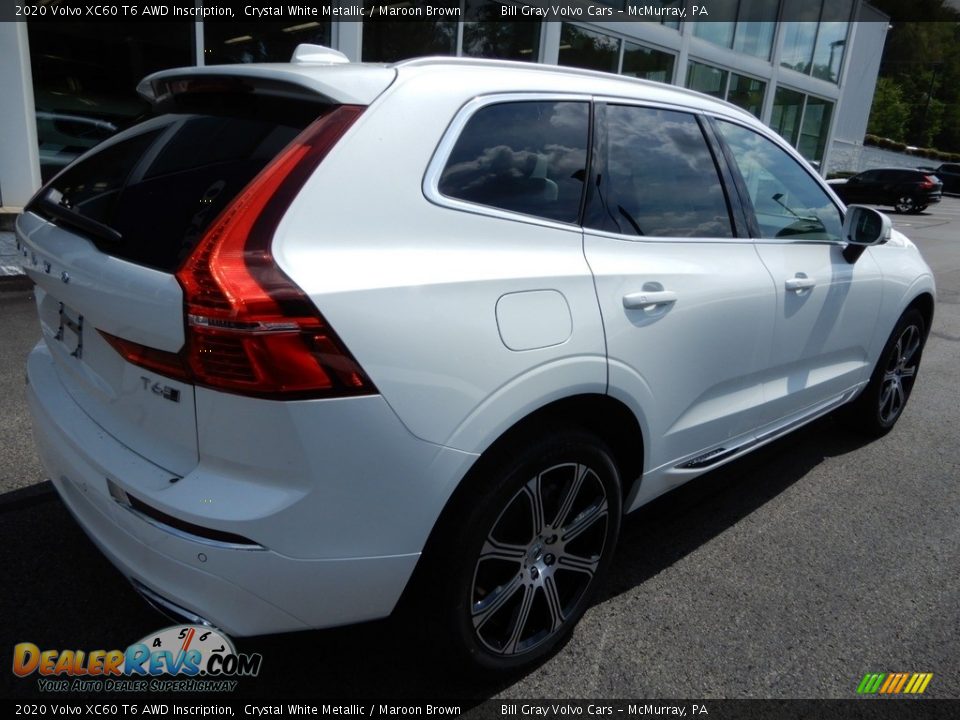 2020 Volvo XC60 T6 AWD Inscription Crystal White Metallic / Maroon Brown Photo #2