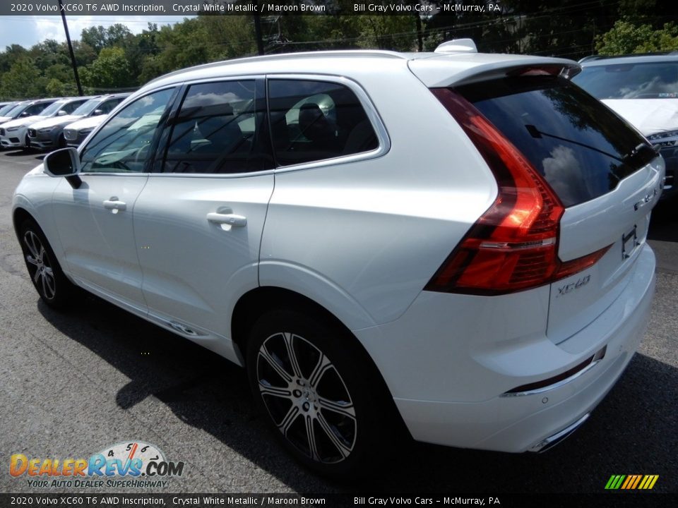 2020 Volvo XC60 T6 AWD Inscription Crystal White Metallic / Maroon Brown Photo #4