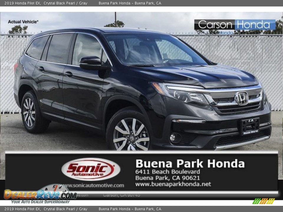 2019 Honda Pilot EX Crystal Black Pearl / Gray Photo #1