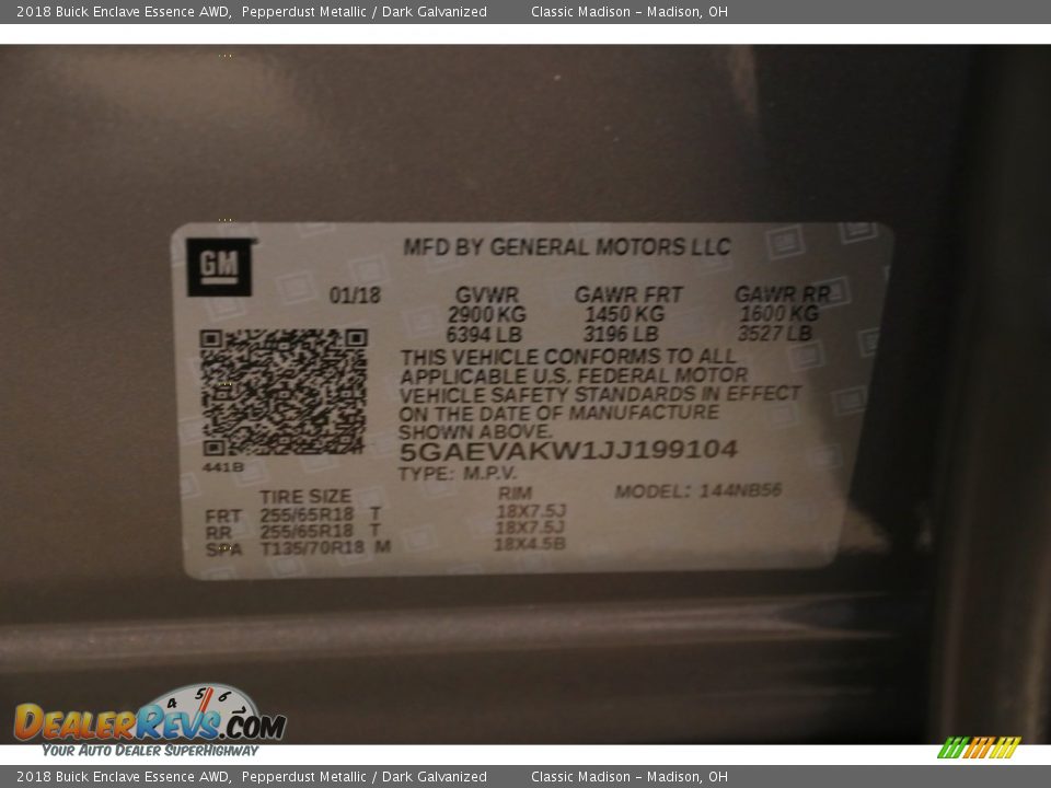 2018 Buick Enclave Essence AWD Pepperdust Metallic / Dark Galvanized Photo #28