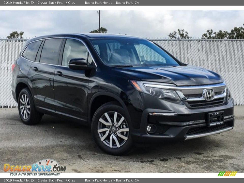 2019 Honda Pilot EX Crystal Black Pearl / Gray Photo #10