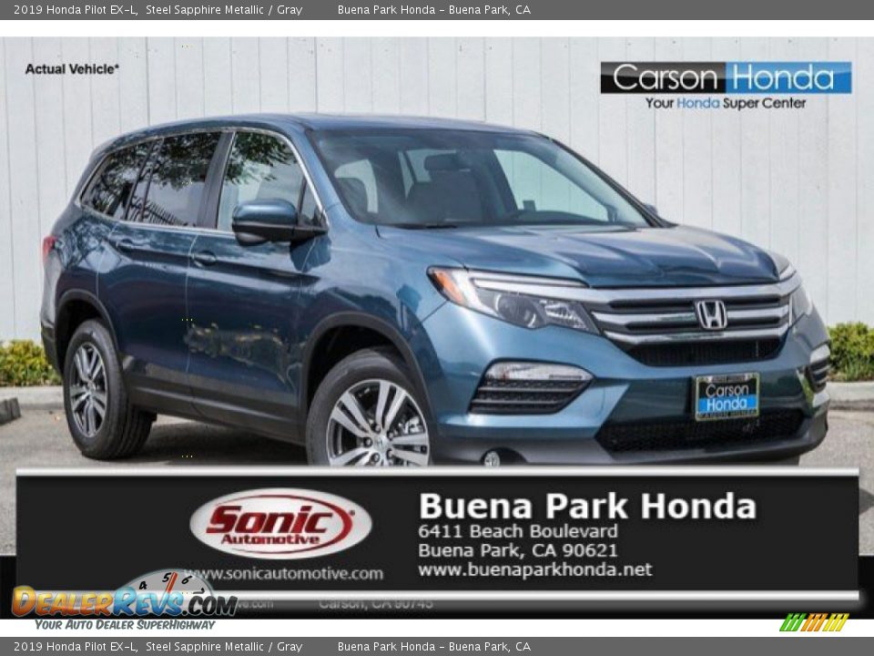 2019 Honda Pilot EX-L Steel Sapphire Metallic / Gray Photo #1