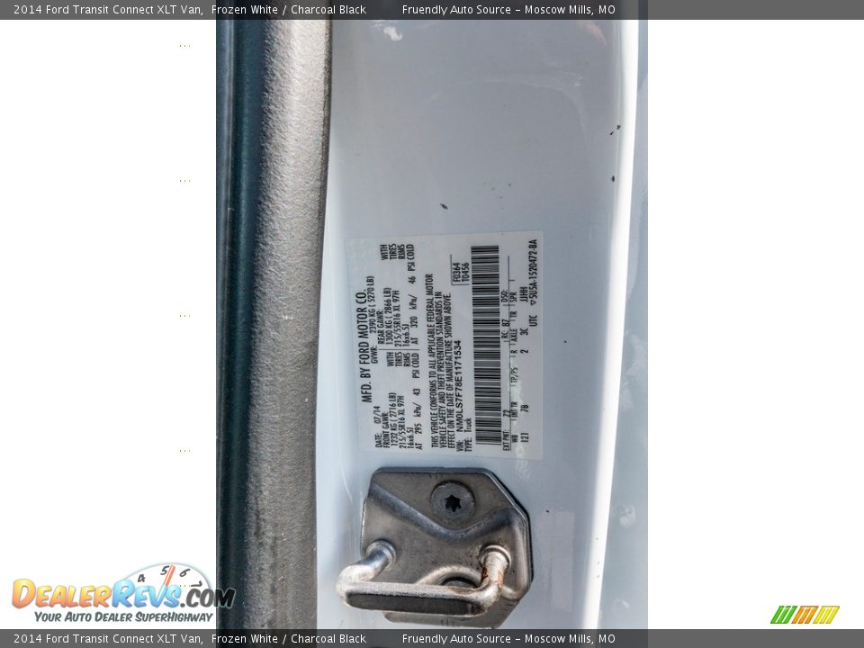 2014 Ford Transit Connect XLT Van Frozen White / Charcoal Black Photo #34