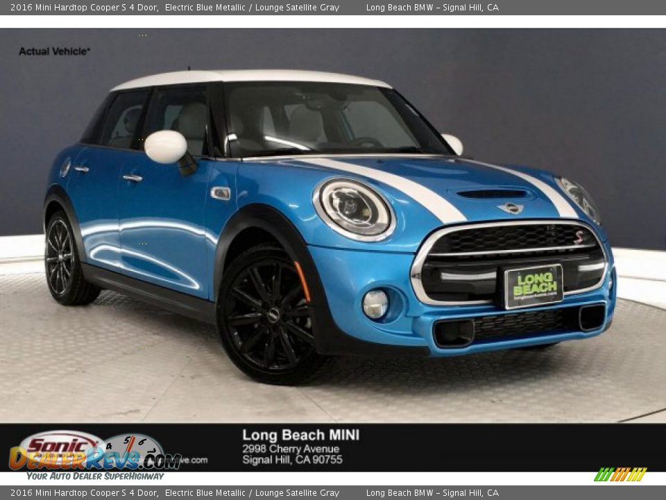 2016 Mini Hardtop Cooper S 4 Door Electric Blue Metallic / Lounge Satellite Gray Photo #1