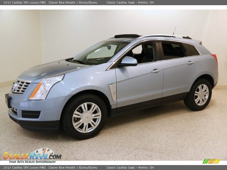 2013 Cadillac SRX Luxury FWD Glacier Blue Metallic / Ebony/Ebony Photo #3