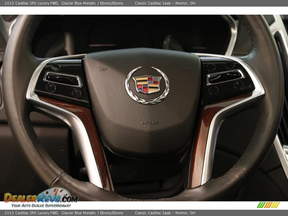 2013 Cadillac SRX Luxury FWD Glacier Blue Metallic / Ebony/Ebony Photo #7