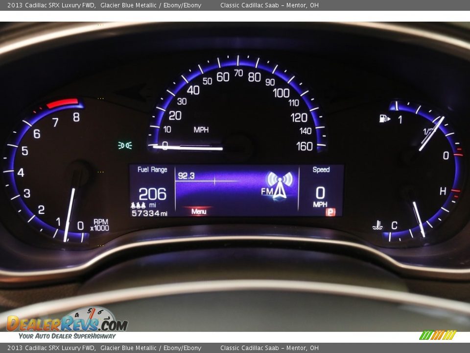 2013 Cadillac SRX Luxury FWD Glacier Blue Metallic / Ebony/Ebony Photo #8