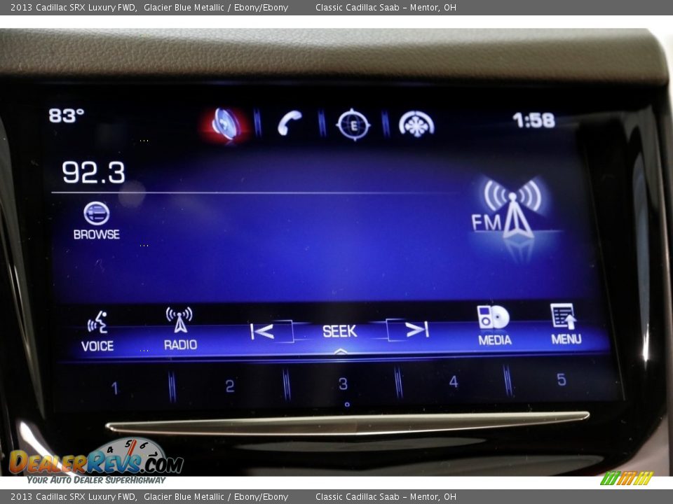 2013 Cadillac SRX Luxury FWD Glacier Blue Metallic / Ebony/Ebony Photo #11