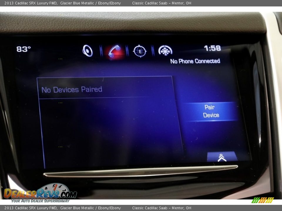 2013 Cadillac SRX Luxury FWD Glacier Blue Metallic / Ebony/Ebony Photo #12