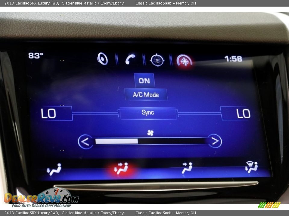 2013 Cadillac SRX Luxury FWD Glacier Blue Metallic / Ebony/Ebony Photo #14