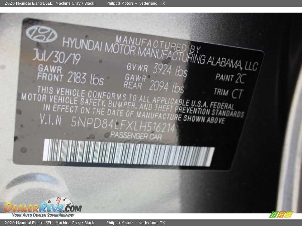 2020 Hyundai Elantra SEL Machine Gray / Black Photo #24