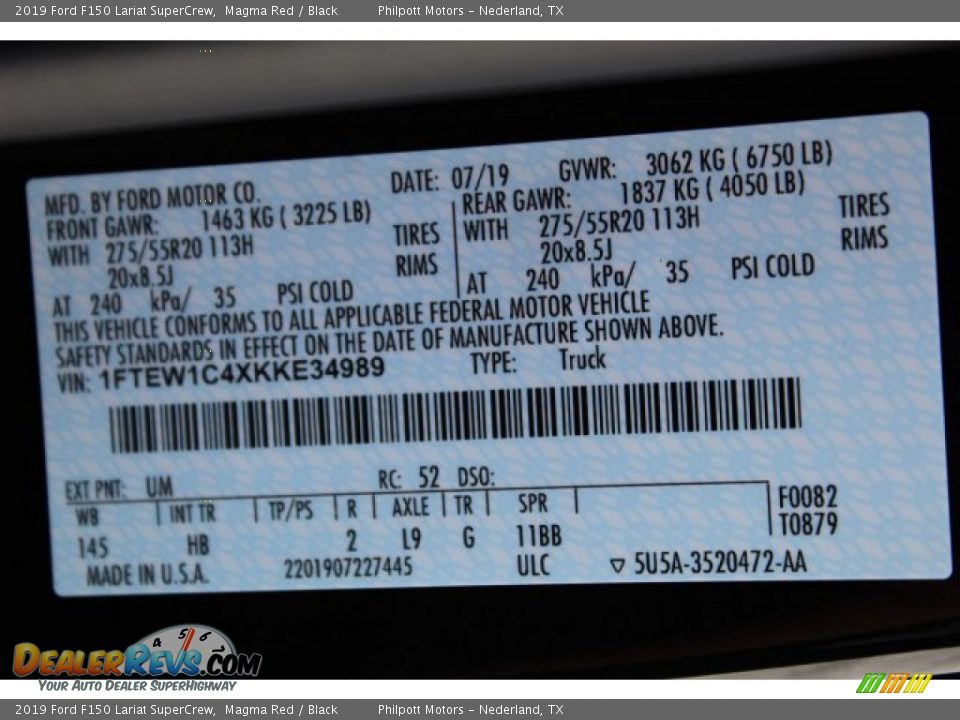 2019 Ford F150 Lariat SuperCrew Magma Red / Black Photo #26