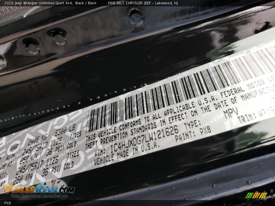 Jeep Color Code PX8 Black