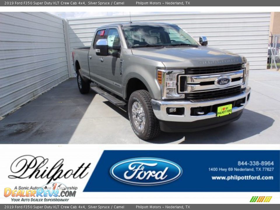 2019 Ford F350 Super Duty XLT Crew Cab 4x4 Silver Spruce / Camel Photo #1