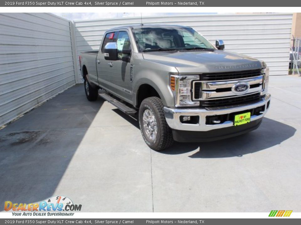 2019 Ford F350 Super Duty XLT Crew Cab 4x4 Silver Spruce / Camel Photo #2