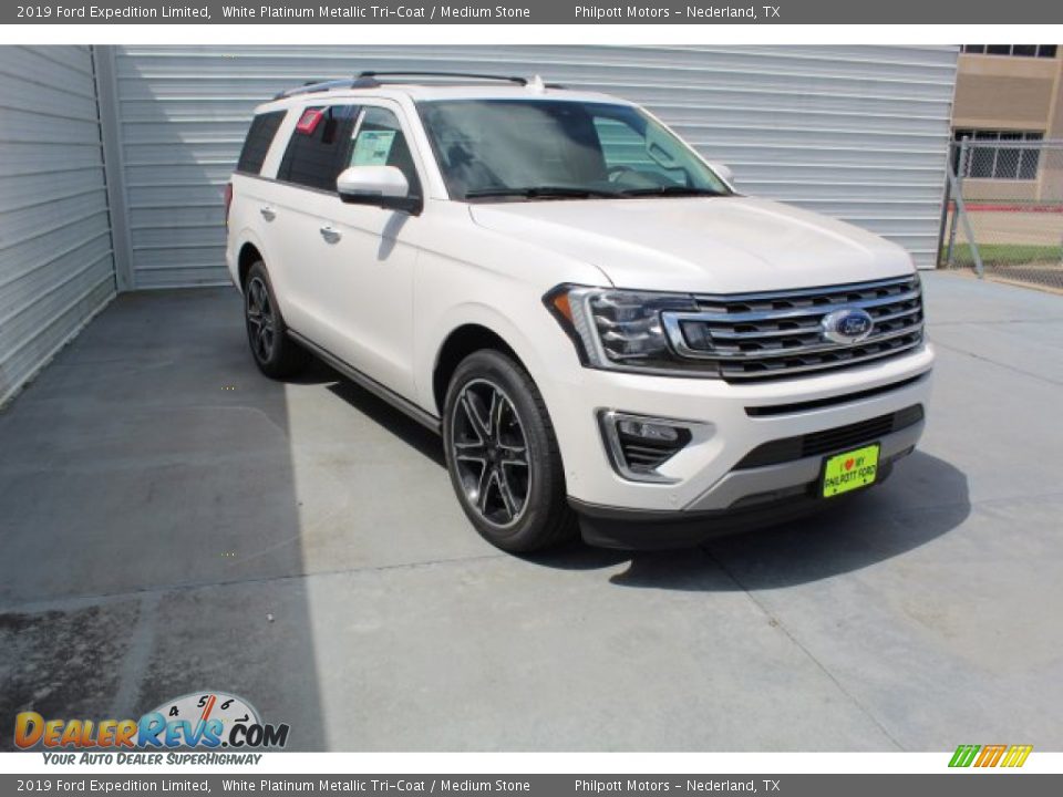 2019 Ford Expedition Limited White Platinum Metallic Tri-Coat / Medium Stone Photo #2