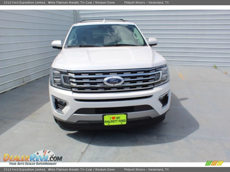 2019 Ford Expedition Limited White Platinum Metallic Tri-Coat / Medium Stone Photo #3