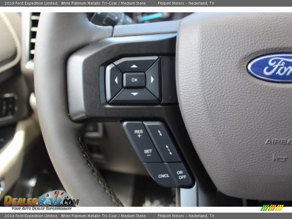 2019 Ford Expedition Limited White Platinum Metallic Tri-Coat / Medium Stone Photo #14