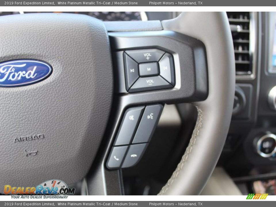 2019 Ford Expedition Limited White Platinum Metallic Tri-Coat / Medium Stone Photo #15