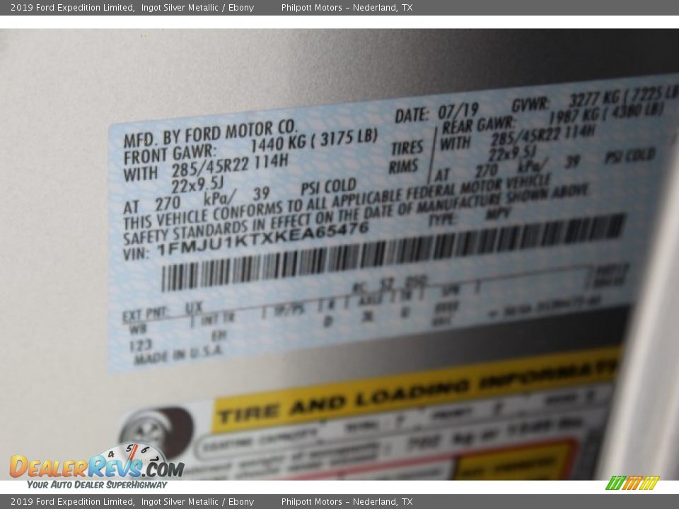 2019 Ford Expedition Limited Ingot Silver Metallic / Ebony Photo #30