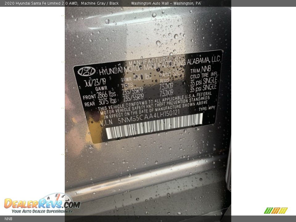 Hyundai Color Code NNB Machine Gray