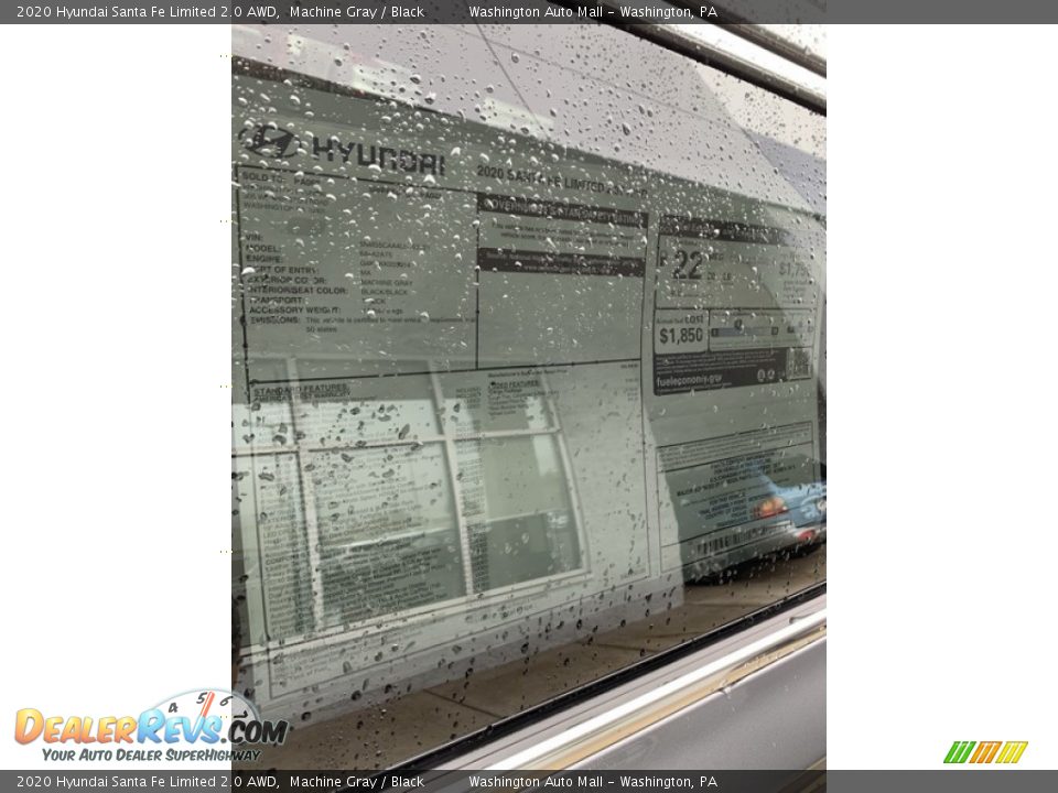 2020 Hyundai Santa Fe Limited 2.0 AWD Machine Gray / Black Photo #16