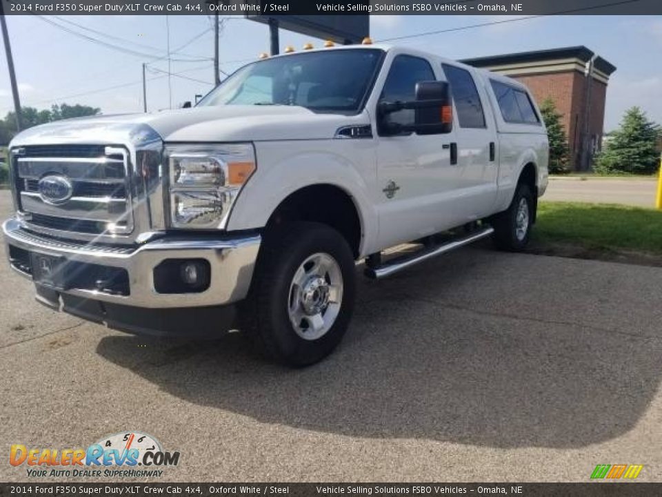 2014 Ford F350 Super Duty XLT Crew Cab 4x4 Oxford White / Steel Photo #3