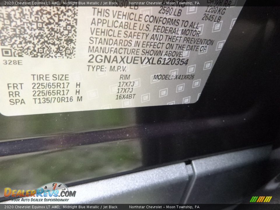 2020 Chevrolet Equinox LT AWD Midnight Blue Metallic / Jet Black Photo #12