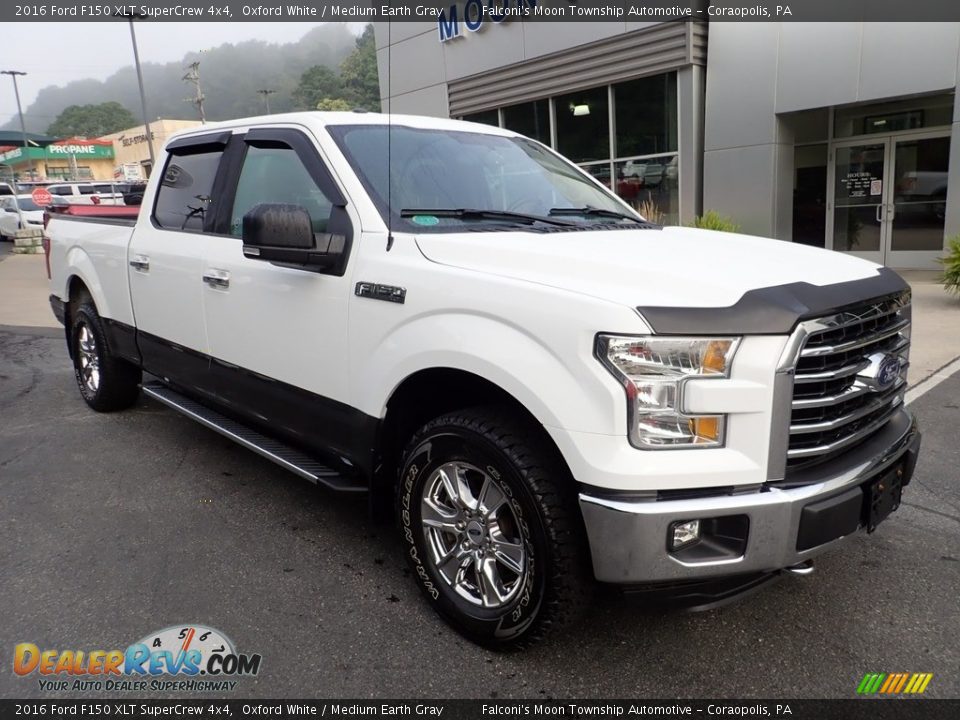 2016 Ford F150 XLT SuperCrew 4x4 Oxford White / Medium Earth Gray Photo #8