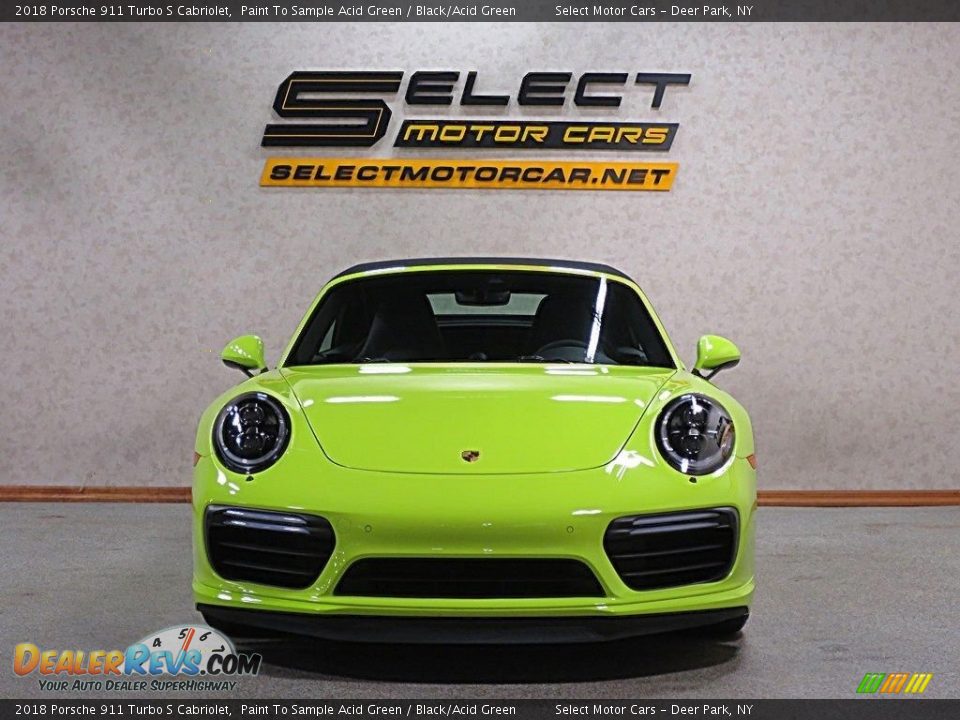 2018 Porsche 911 Turbo S Cabriolet Paint To Sample Acid Green / Black/Acid Green Photo #2