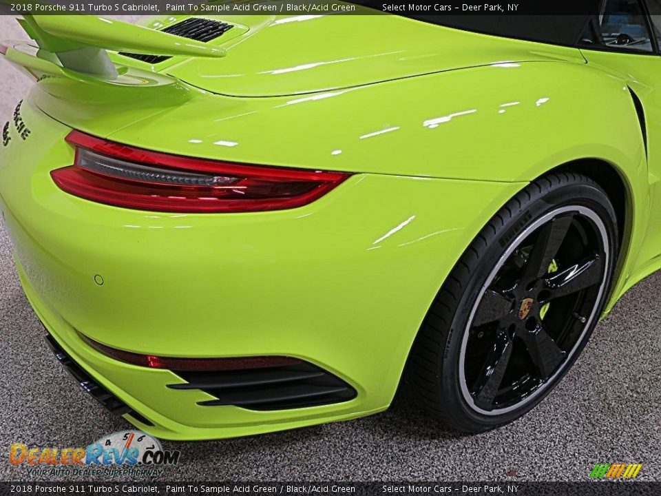 2018 Porsche 911 Turbo S Cabriolet Paint To Sample Acid Green / Black/Acid Green Photo #6