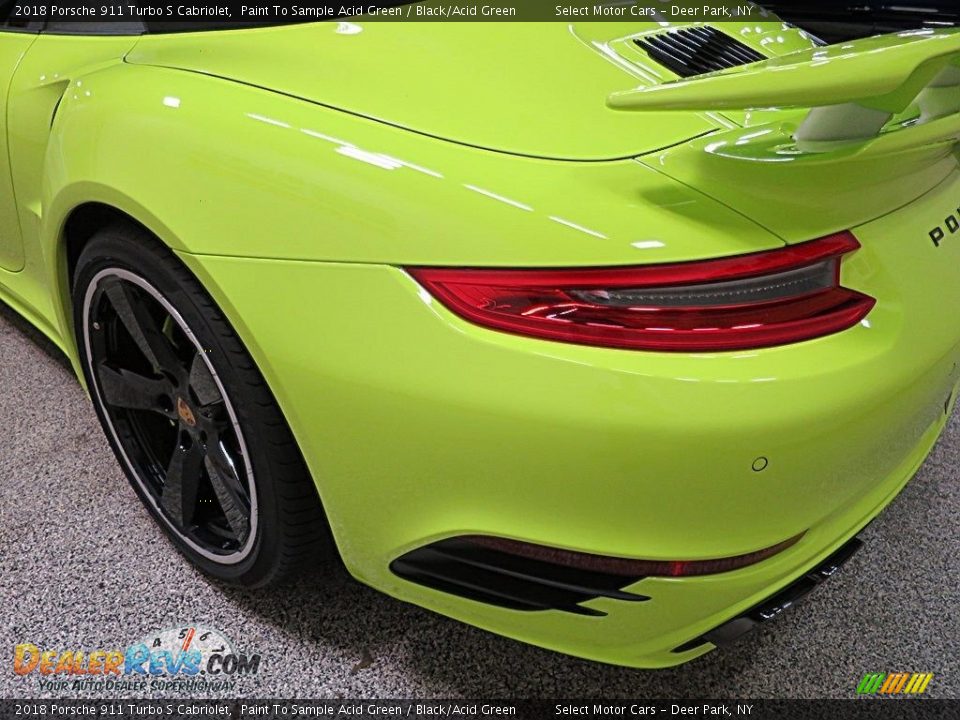 2018 Porsche 911 Turbo S Cabriolet Paint To Sample Acid Green / Black/Acid Green Photo #7