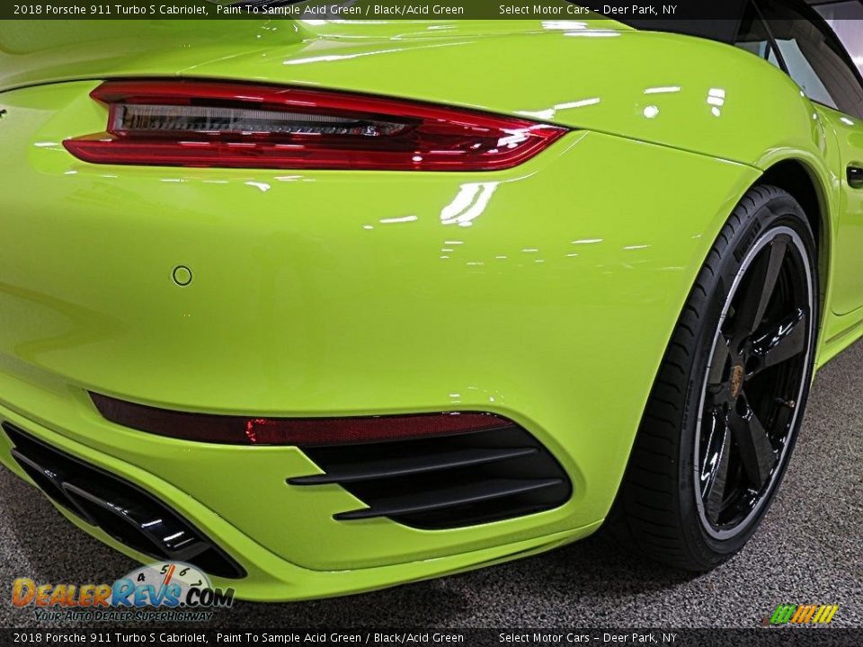 2018 Porsche 911 Turbo S Cabriolet Paint To Sample Acid Green / Black/Acid Green Photo #8