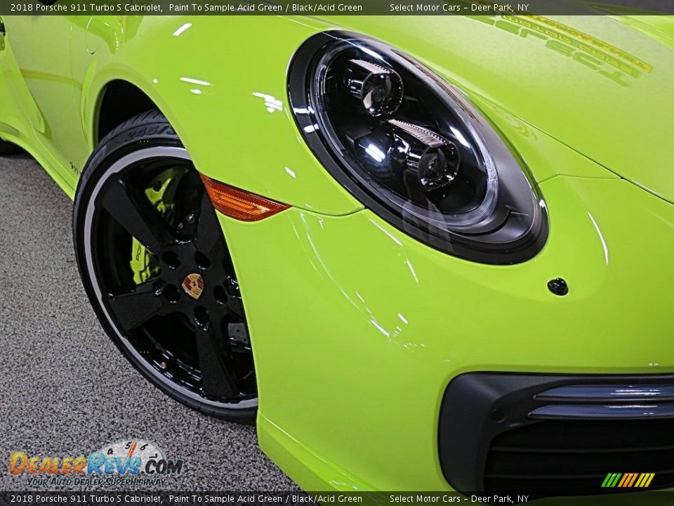 2018 Porsche 911 Turbo S Cabriolet Paint To Sample Acid Green / Black/Acid Green Photo #10