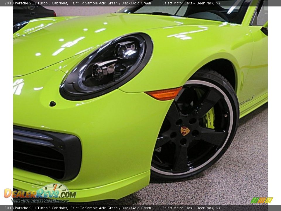 2018 Porsche 911 Turbo S Cabriolet Paint To Sample Acid Green / Black/Acid Green Photo #11