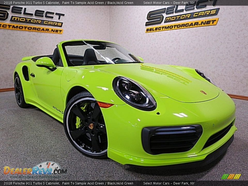 Paint To Sample Acid Green 2018 Porsche 911 Turbo S Cabriolet Photo #15