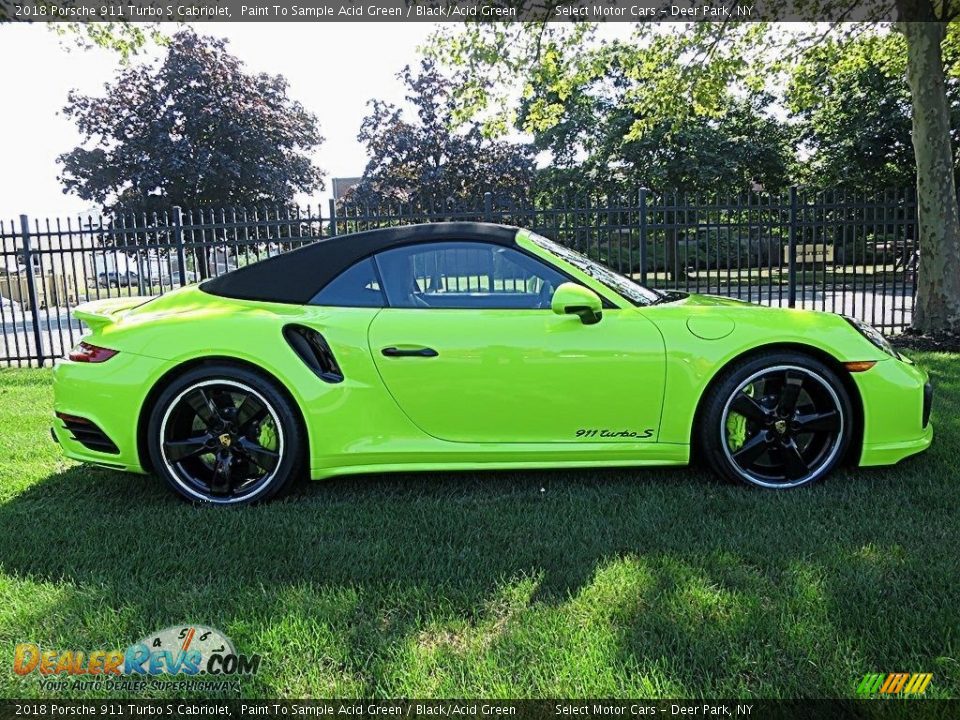 Paint To Sample Acid Green 2018 Porsche 911 Turbo S Cabriolet Photo #21
