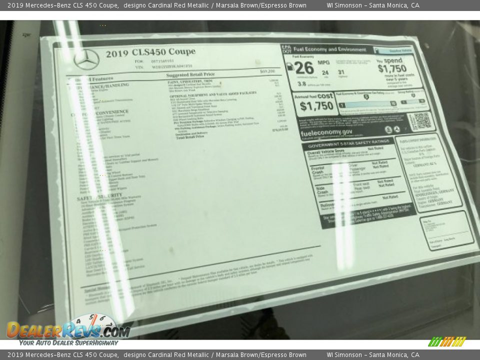 2019 Mercedes-Benz CLS 450 Coupe designo Cardinal Red Metallic / Marsala Brown/Espresso Brown Photo #10