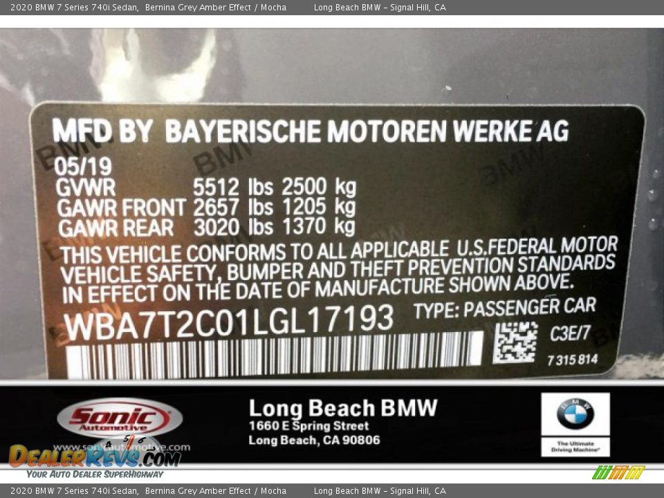 2020 BMW 7 Series 740i Sedan Bernina Grey Amber Effect / Mocha Photo #11