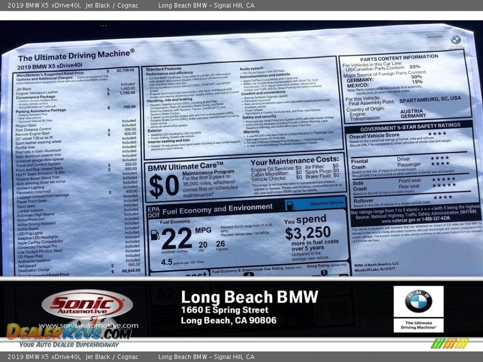 2019 BMW X5 xDrive40i Jet Black / Cognac Photo #11