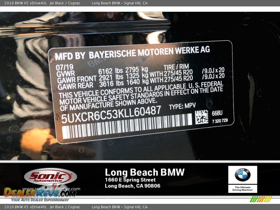 2019 BMW X5 xDrive40i Jet Black / Cognac Photo #12