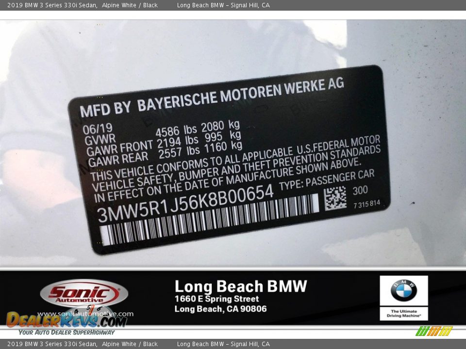 2019 BMW 3 Series 330i Sedan Alpine White / Black Photo #11